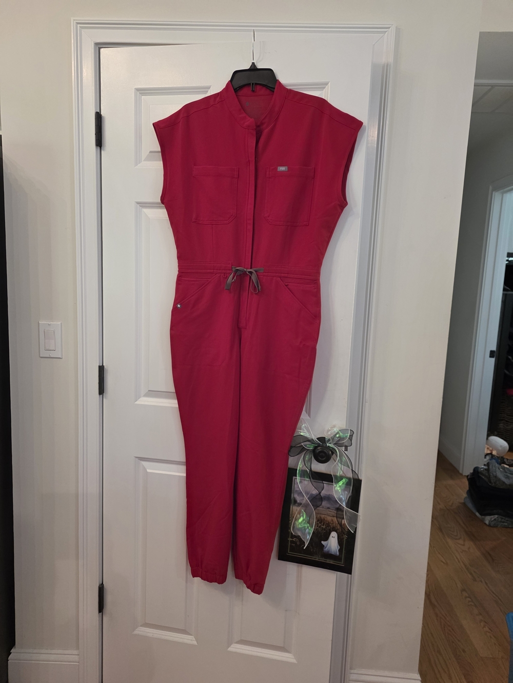 Figs Red Rafaela Zip-Front Jumpsuit Scrubs